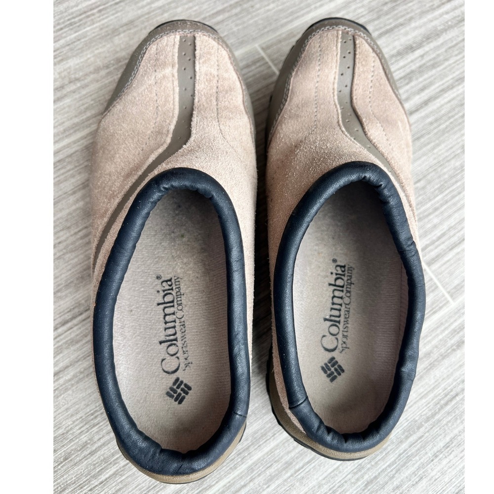Columbia Suede Slip On Mules Womens 7 Tan Outdoor Clogs Trail Comfort Shoes - Picture 9 of 9